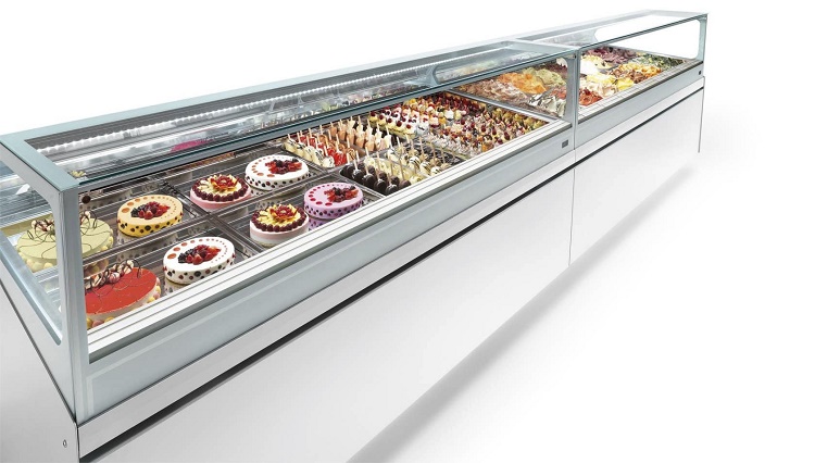 ice cream display counter
