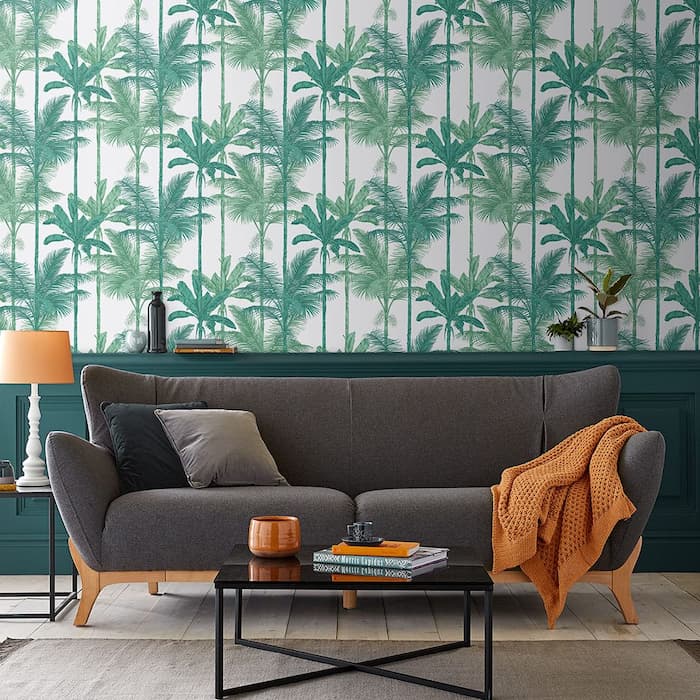 tropical bamboo wallpaper designs living room