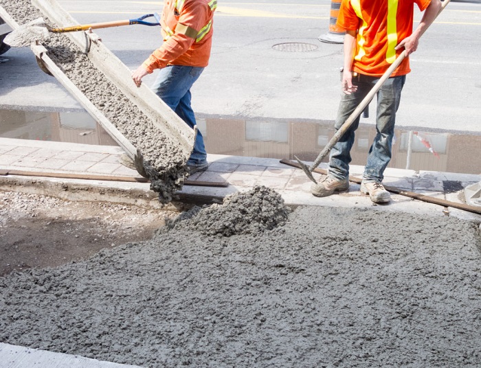 men working with concrete