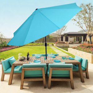 Blue Outdoor Table and Chairs