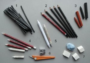 charcoal drawing materials