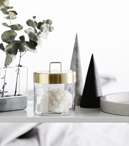 gold glass jar
