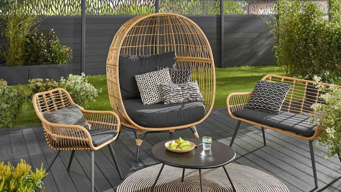 stylish and elegant garden wooden chairs and sofa
