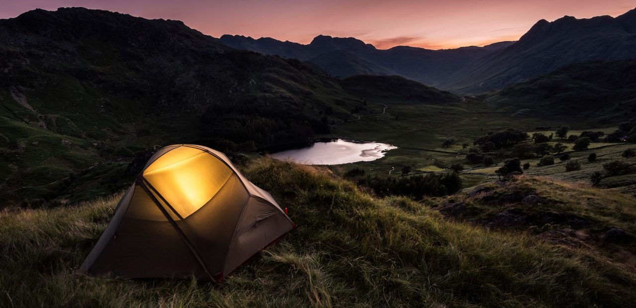 tent with beautiful view on a mountain