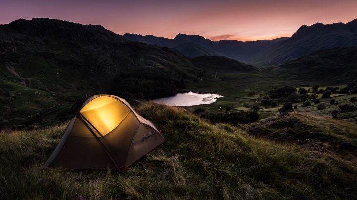 tent with beautiful view on a mountain