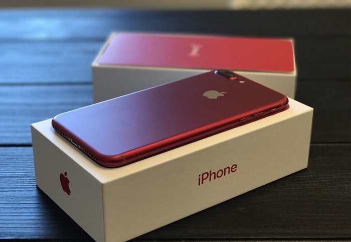 Close-up of red refurbished iphone xr
