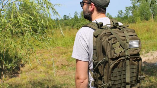 Man wearing Tactical backpack