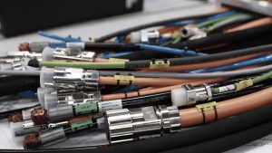 Close-up of igus cables