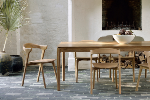wooden dining table with 10 seats made by teak