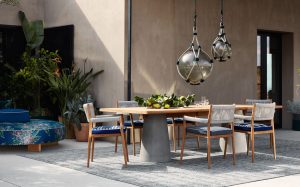 10 seater wooden dining table for your backyard
