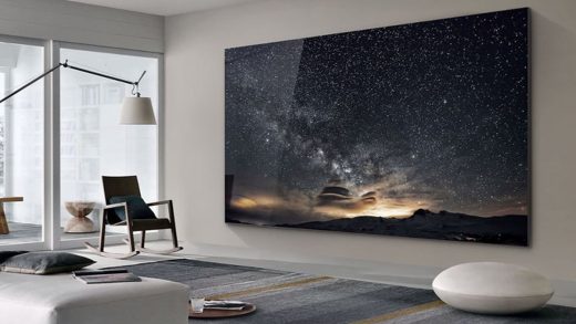 picture of a large smart tv screen in a livingroom