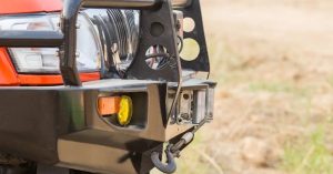 Bull bar on SUV