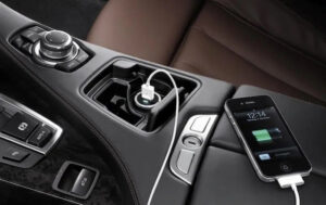 phone charging in a car charger