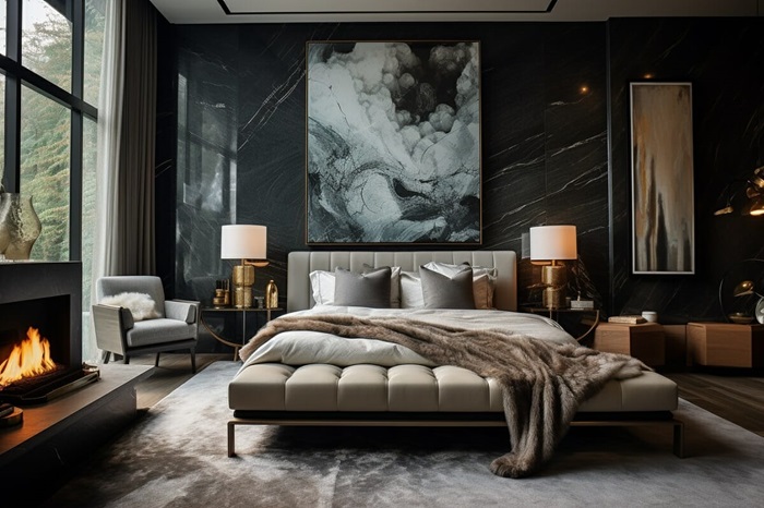 Bedframe in bedroom