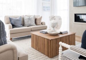 Hamptons style living room in neutral colors