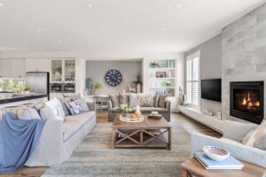 living room decorated in Hamptons style