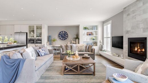 living room decorated in Hamptons style