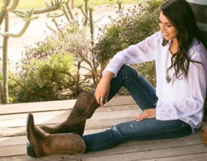 woman dressed in Western style