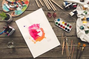 various watercolor supplies
