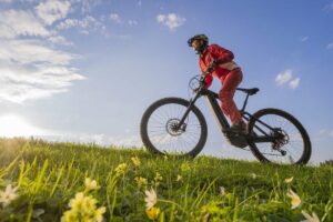 woman driving electric bike
