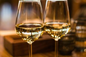 two glasses of chardonnay wine
