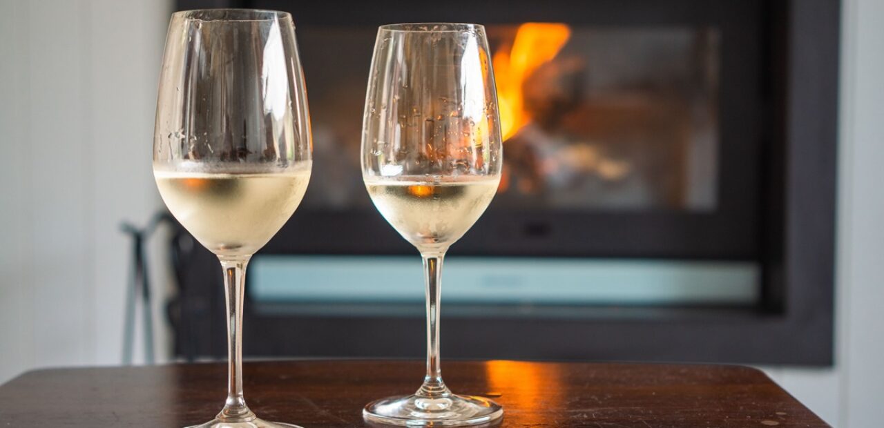 two glasses of white wine