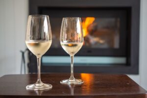 two glasses of white wine