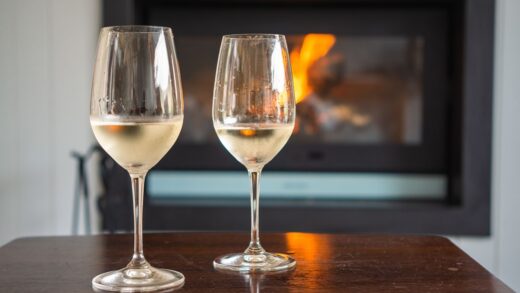 two glasses of white wine